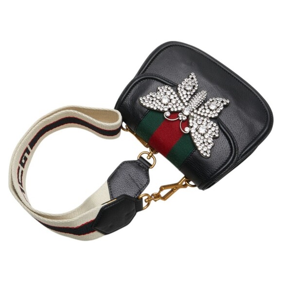 GUCCI Authentic Black Leather Shoulder Bag - Picture 8 of 16